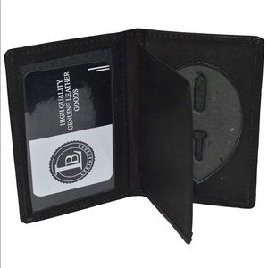 Police Shield Shape Badge Holder Bifold Wallet